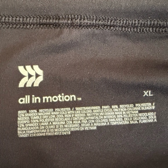 Women's All In Motion High Waisted Black Running Shorts - XL - Picture 4 of 4